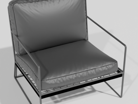 Sofa elegant gray Model 3D