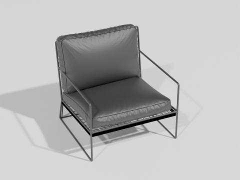 Sofa elegant gray Model 3D