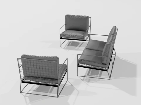 Sof&aacute; elegante cinza Modelo 3D