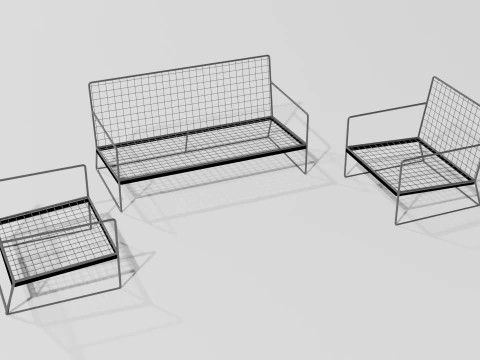 Sof&aacute; elegante cinza Modelo 3D