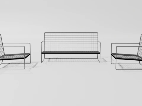 Sof&aacute; elegante cinza Modelo 3D