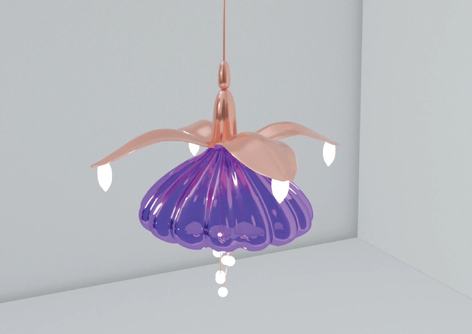 Chandelier flower 3D Model .c4d .max .obj .3ds .fbx .stl .blend 