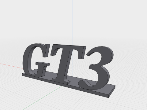 Logo gt3 Model Cetak 3D