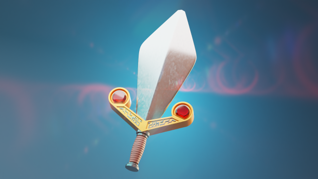 Golden Sword 3D Model .c4d .max .obj .3ds .fbx .stl .blend