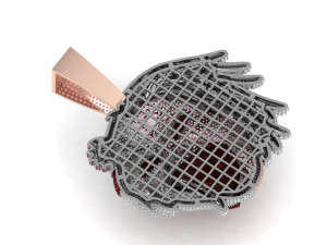 Harming Half Man and Half Beast Round Cut Diamond Pendant Hiphop Model 3D