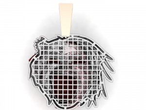 Harming Half Man and Half Beast Round Cut Diamond Pendant Hiphop Model 3D