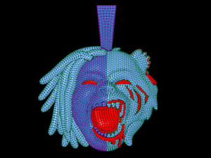 Harming Half Man and Half Beast Round Cut Diamond Pendant Hiphop Model 3D