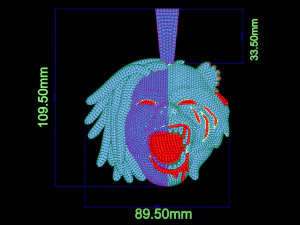 Harming Half Man and Half Beast Round Cut Diamond Pendant Hiphop 3D Model