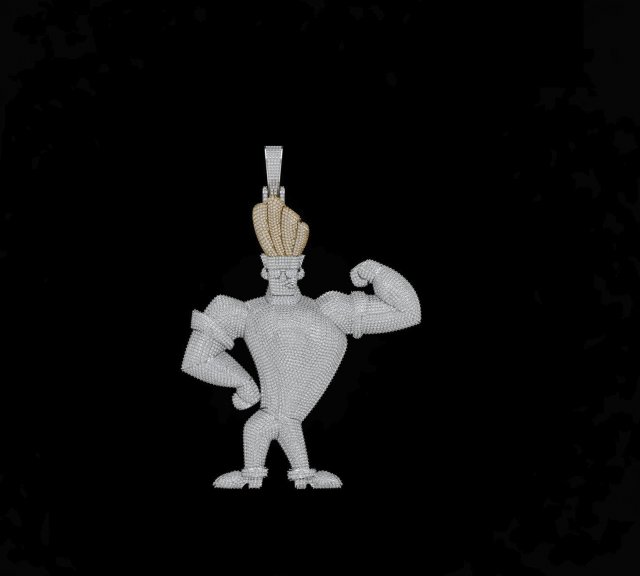 Johnny Bravo Pandent 3D Model .c4d .max .obj .3ds .fbx .stl .blend 