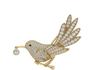 Bird Carry Food Beak Brooch Modelo 3D