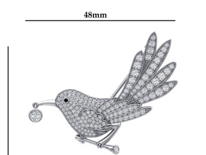 Bird Carry Food Beak Brooch 3D Модель