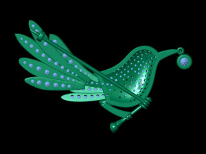 Bird Carry Food Beak Brooch 3D Модель