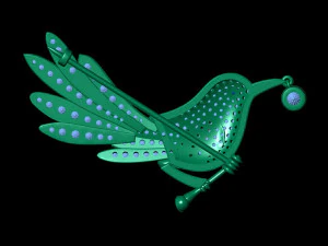 Bird Carry Food Beak Brooch 3D Model