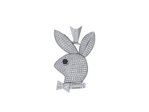Simulated Diamond Playboy Pendant 3D Model