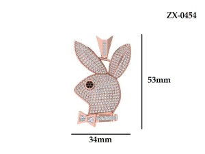 Simulated Diamond Playboy Pendant 3D Model