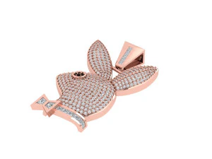 Simulated Diamond Playboy Pendant 3D Model