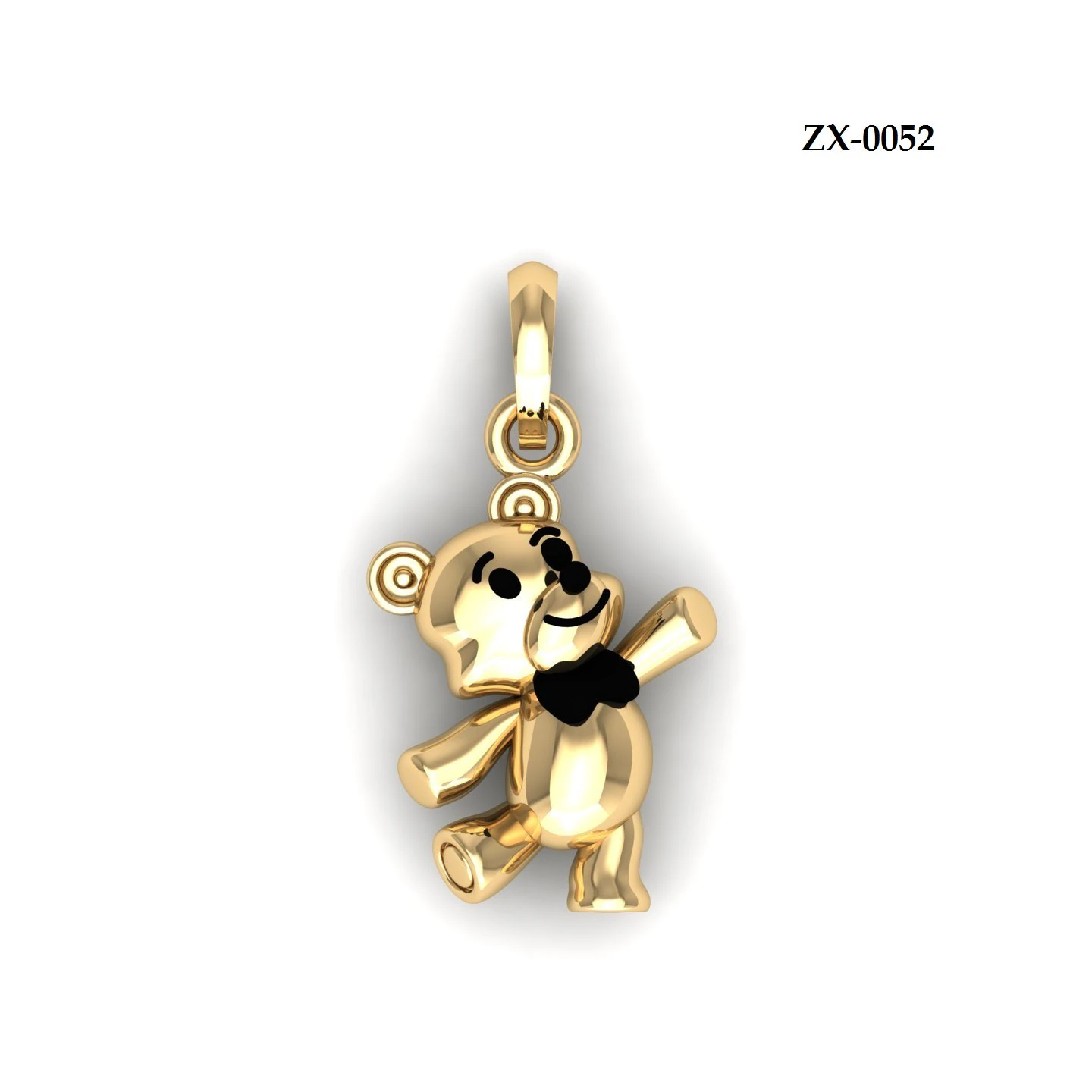 Teddy Bear Pendant 3D Model .c4d .max .obj .3ds .fbx .stl .blend 