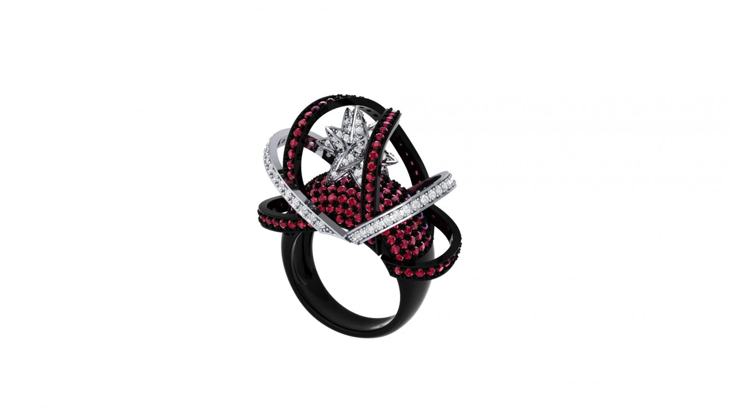 Wedding ART Deco Ring 3D Model .c4d .max .obj .3ds .fbx .stl .blend