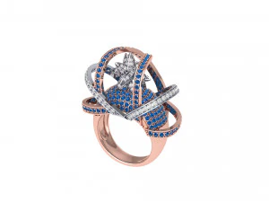 Wedding ART Deco Ring 3D Model