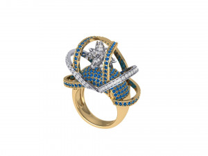 Wedding ART Deco Ring 3Dモデル