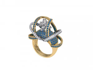 Wedding ART Deco Ring 3D Model