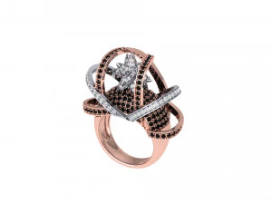 Wedding ART Deco Ring 3D Model