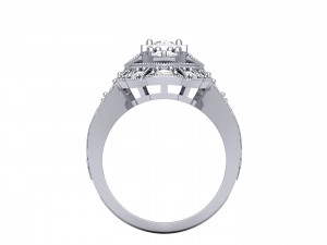 Wedding ART Deco Ring Model 3D