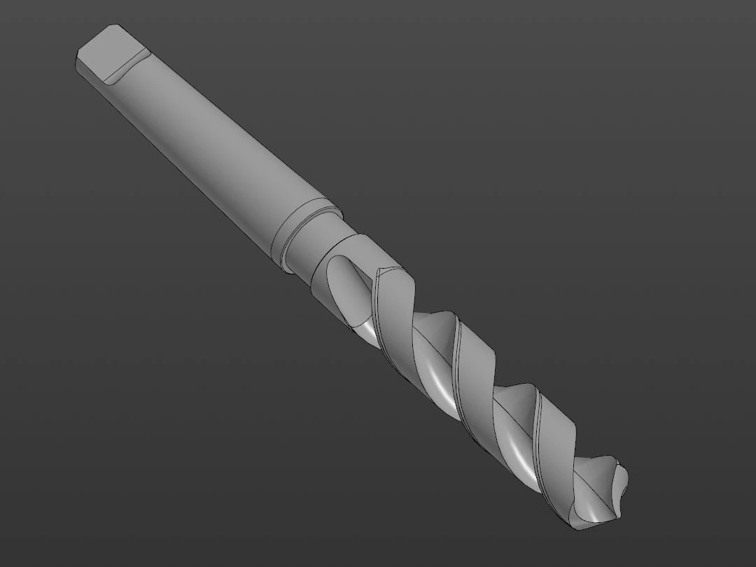 Industrial drill bit 3D Model .c4d .max .obj .3ds .fbx .stl .blend 