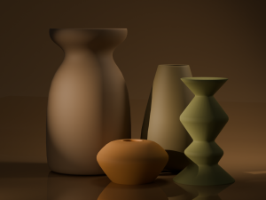 Home Decor 4 Ceramic Pieces Free low-poly Modello 3D