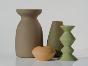 Home Decor 4 Ceramic Pieces Free low-poly Modello 3D