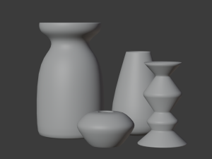 Home Decor 4 Ceramic Pieces Free low-poly Modello 3D