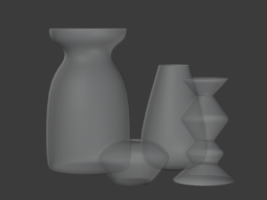 Home Decor 4 Ceramic Pieces Free low-poly Modello 3D