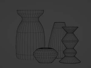 Home Decor 4 Ceramic Pieces Free low-poly Modello 3D