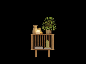 Bamboo Bedside Table Connery 3D Model