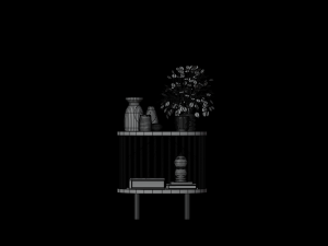 Bamboo Bedside Table Connery 3D Model