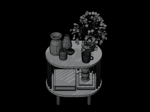 Bamboo Bedside Table Connery 3D Model