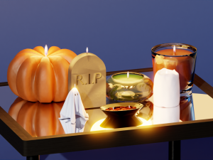 Halloween Candles Pundle with Animated Flame 3D मॉडल