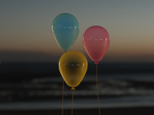 3 Balloons 3D Model