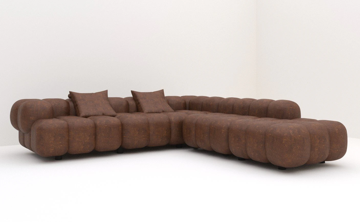 Cozy sofa L-shaped 3D Model .c4d .max .obj .3ds .fbx .stl .blend 