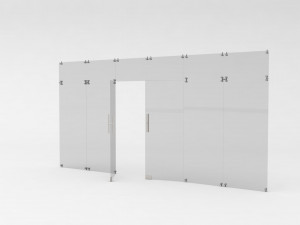 Large glass door Modèle 3D