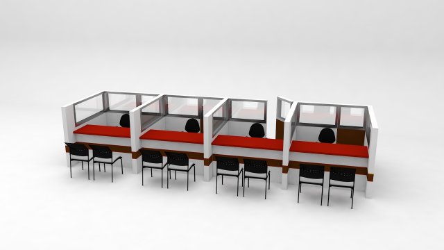 Cubicles Model 3D .c4d .max .obj .3ds .fbx .stl .blend 