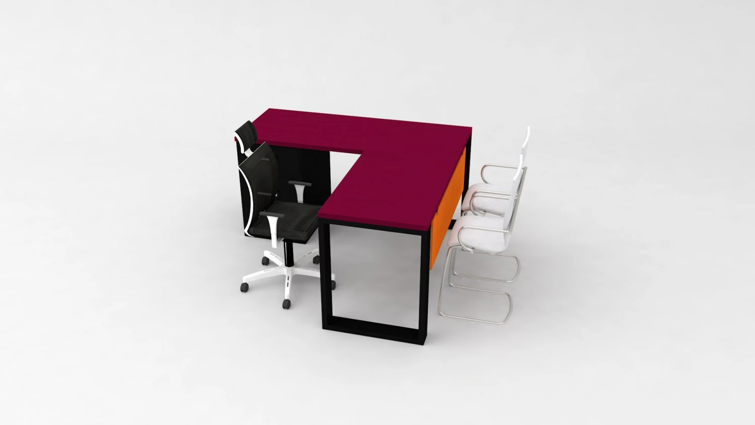 Office desk 3D Model .c4d .max .obj .3ds .fbx .stl .blend 