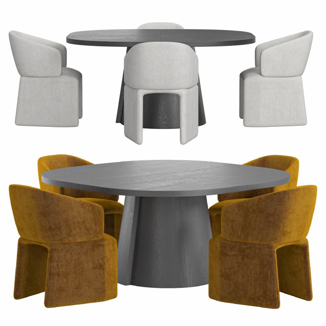 ICARUS chair And ALTER Table by Linteloo 3D Model .c4d .max .obj .3ds .fbx .stl .blend 