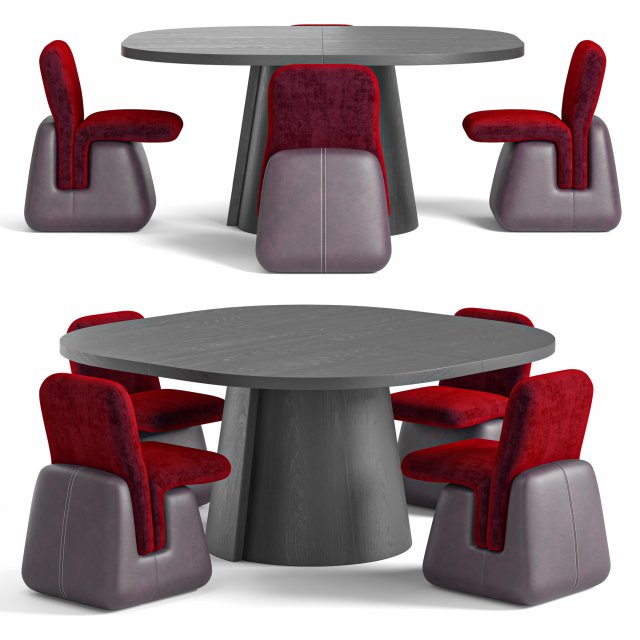 EMBRACE chair And ALTER Table By Linteloo 3D Model .c4d .max .obj .3ds .fbx .stl .blend 
