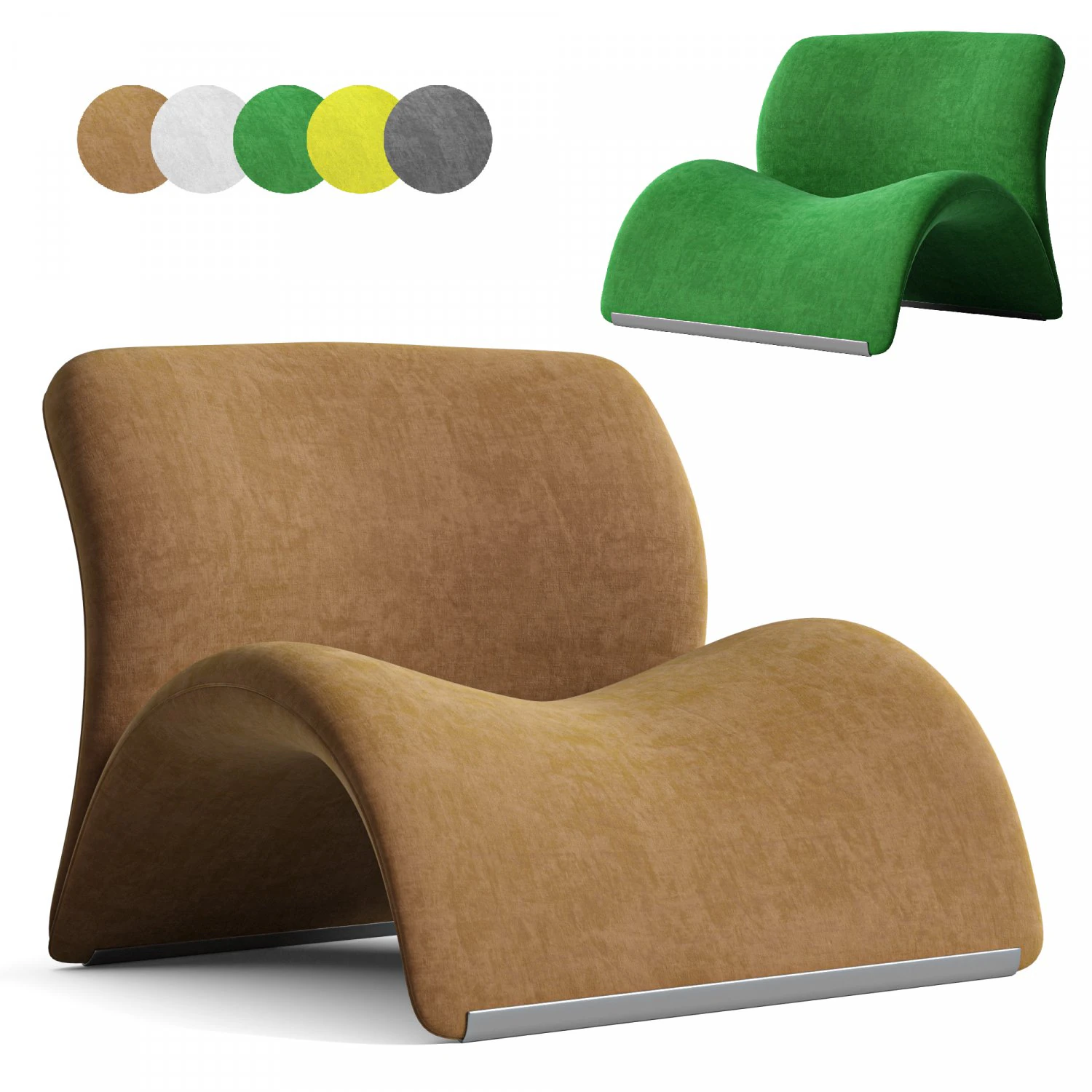 Modern Nordic Sweet Lip Lounge Chair 3D Model .c4d .max .obj .3ds .fbx .stl .blend
