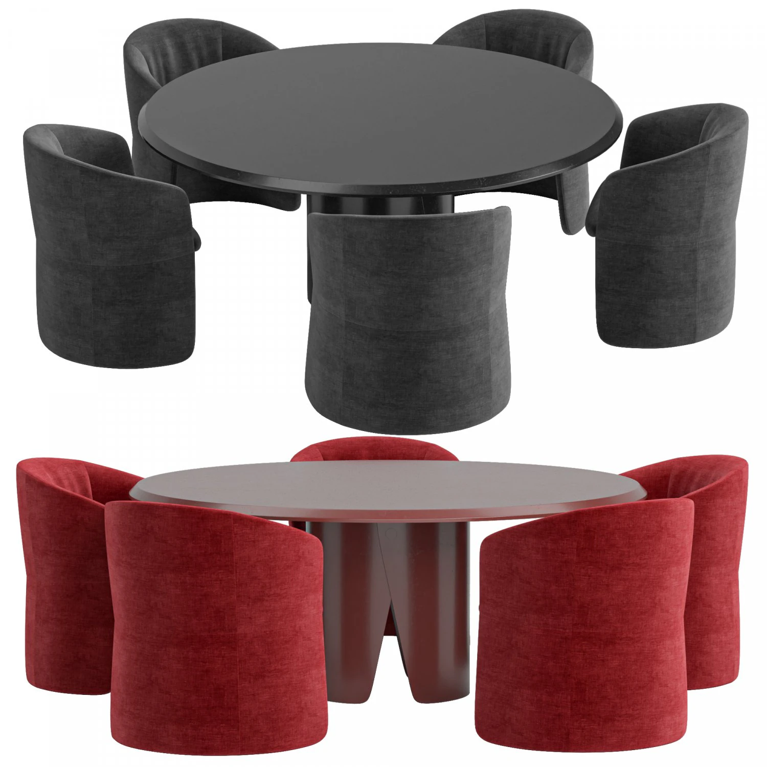 Janette chair And Manto Dining Table By GallottiRadice 3D Model .c4d .max .obj .3ds .fbx .stl .blend 