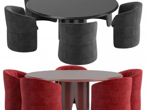 Cadeira Janette e mesa de jantar Manto By GallottiRadice Modelo 3D