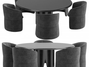 Janette chair And Manto Dining Table By GallottiRadice Model 3D