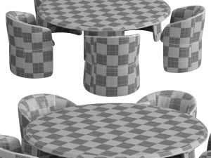 Janette chair And Manto Dining Table By GallottiRadice 3D Model