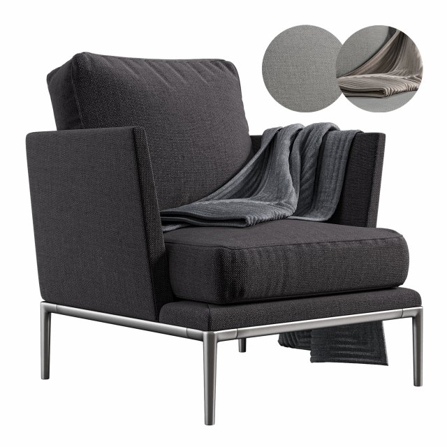 BB Italia Atoll Armchair 3D Model .c4d .max .obj .3ds .fbx .stl .blend 